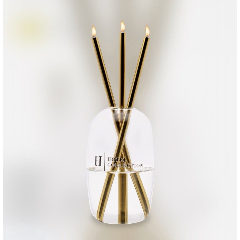 Hotel Collection Infinity Candle Set Clear Gold Unscented $100 MSRP RARE